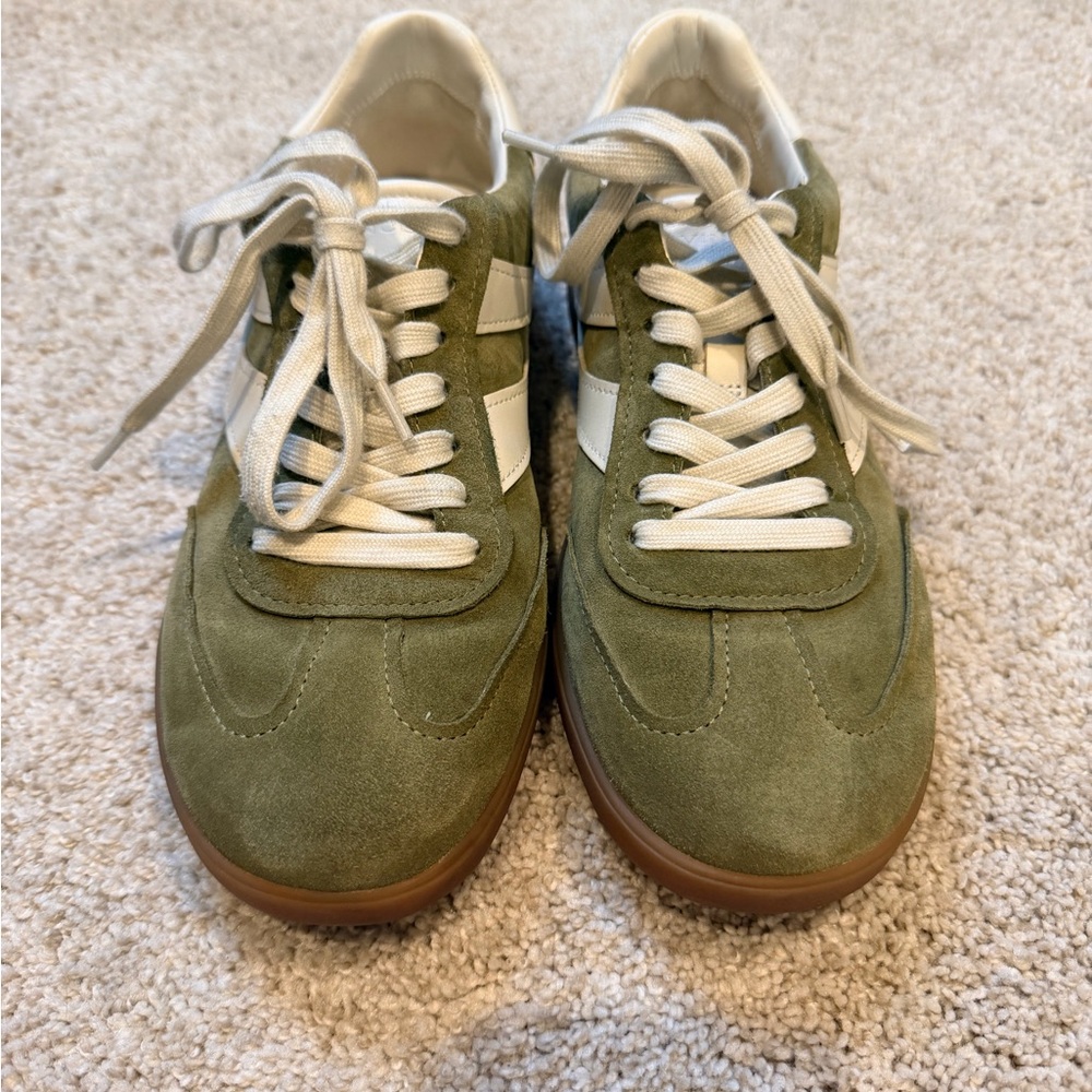 Vince Olive Green Suede Women's Athletic Shoes